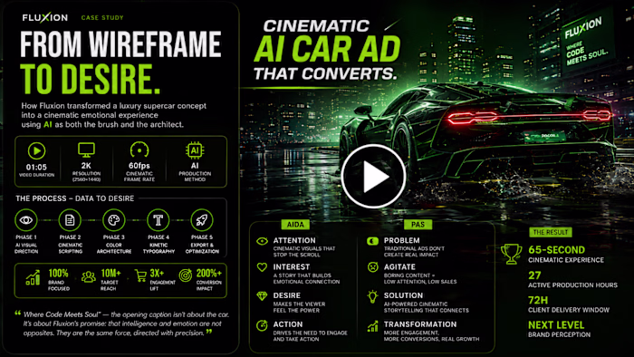 Luxury automotive cinematic ad created