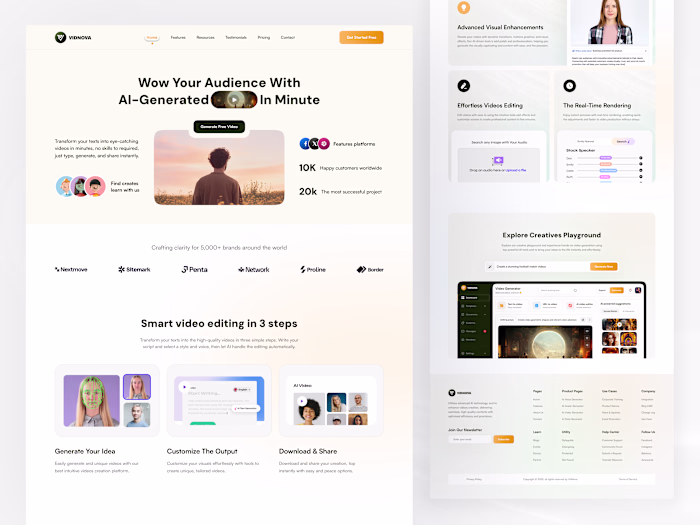 AI Text to Video Generator Landing Page