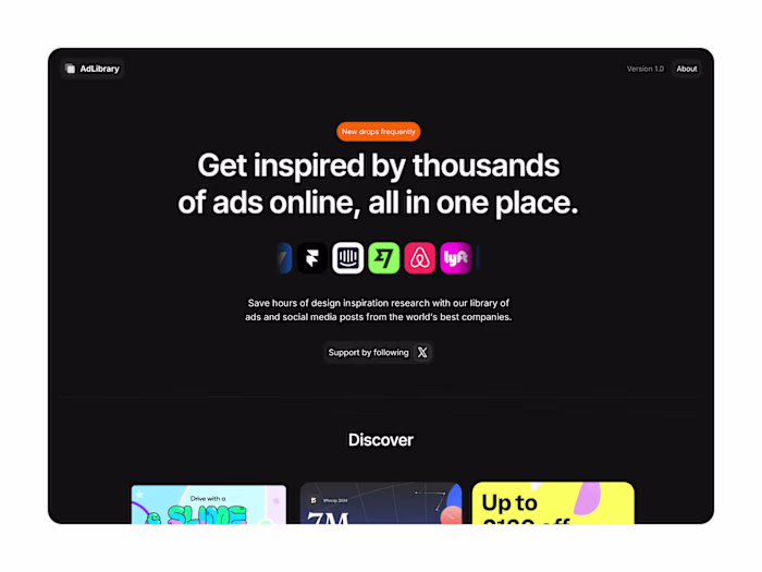 A Curated Ad Gallery for Designers – Designed & Built in Framer