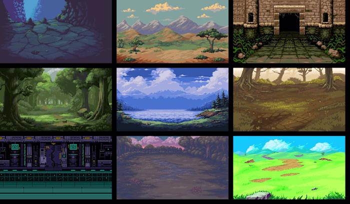 Pixel Art Landscape Backgrounds