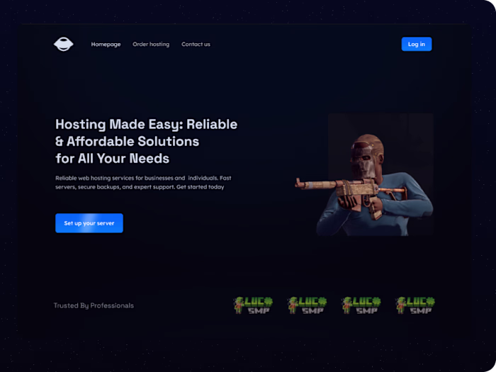 Game Hosting Landing Page