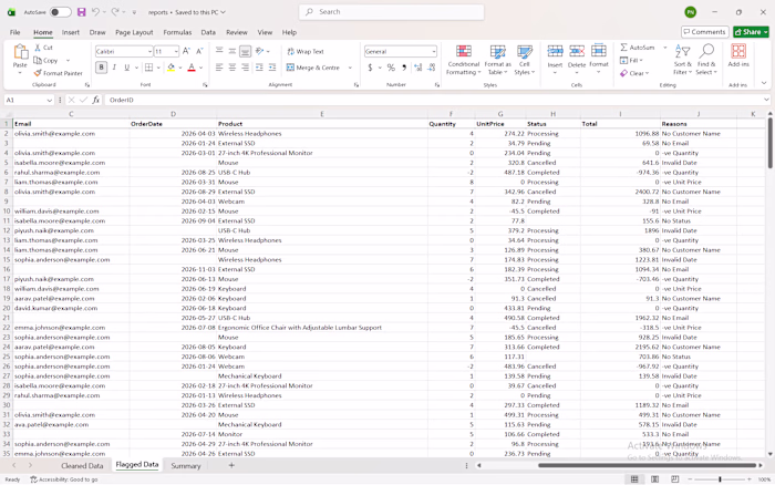 CSV Data Cleaner & Excel