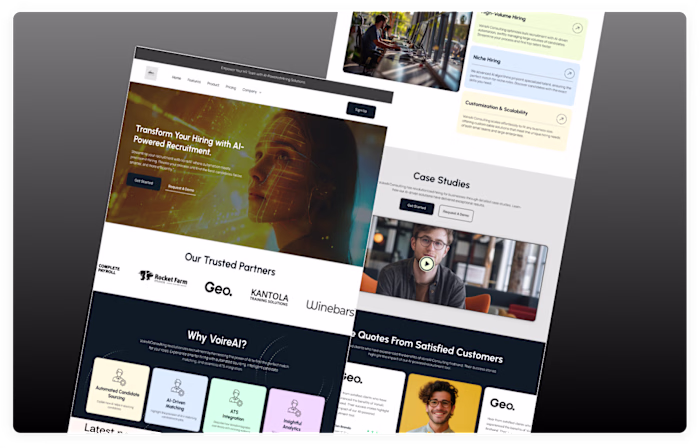 AI Recruiting Platform – Modern UX/UI Website Design