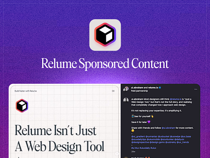 Sponsored Instagram Content Collaboration with Relume