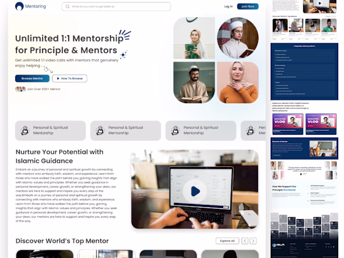 Mentorship Platform Landing Page Design