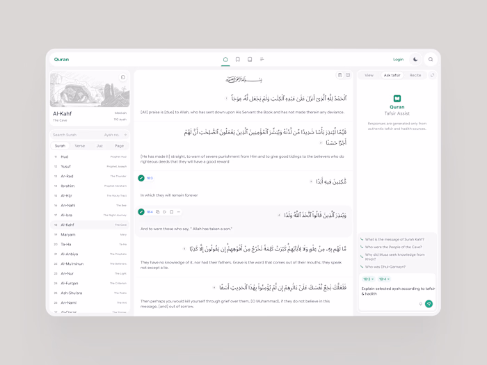 Quran Mazid App UI Design