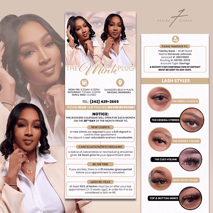 Lash Tech Acuity Booking Site Design