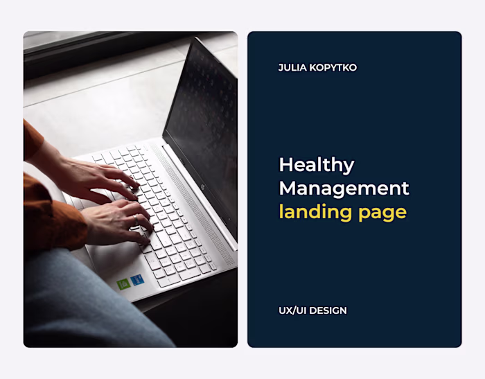 Healthy Management - landing page - UX/UI design