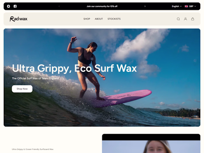 Shopify Store Design & Optimization for Radwax