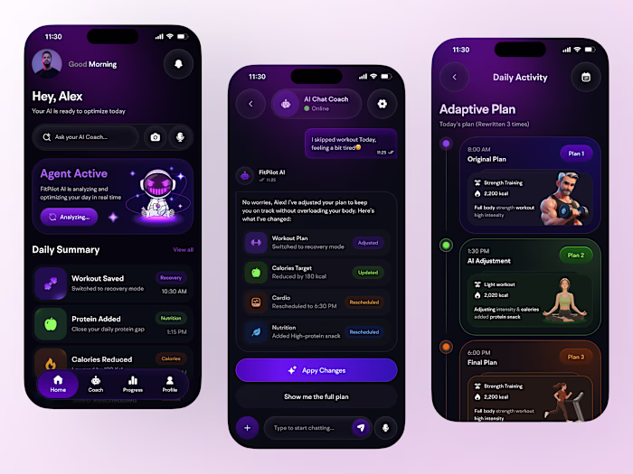 Designed a futuristic AI-powered fitness