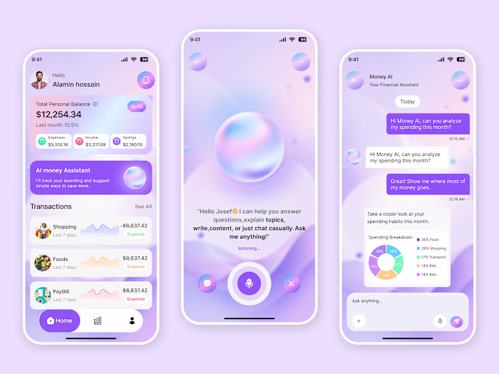 Personal Finance Assistant Mobile App UI/UX Design