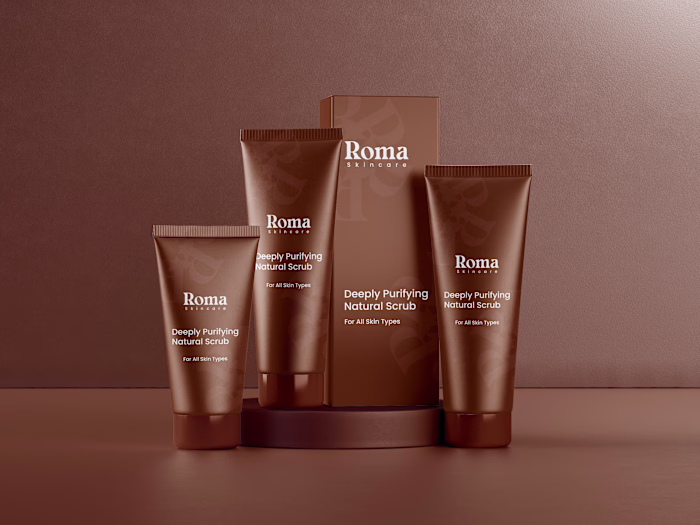 Roma Skincare Body Scrub Package Design