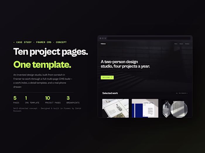 Fathom — Framer studio site (concept)