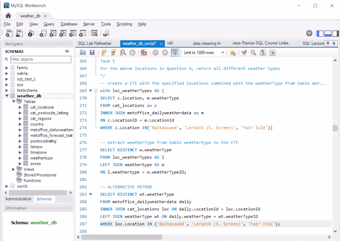 Weather Database Analysis with MySQL