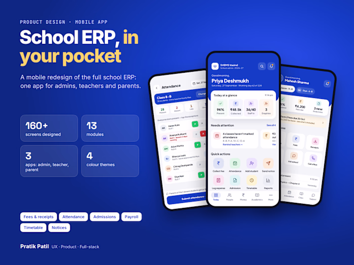 School ERP Mobile App: Admin, Teacher & Parent