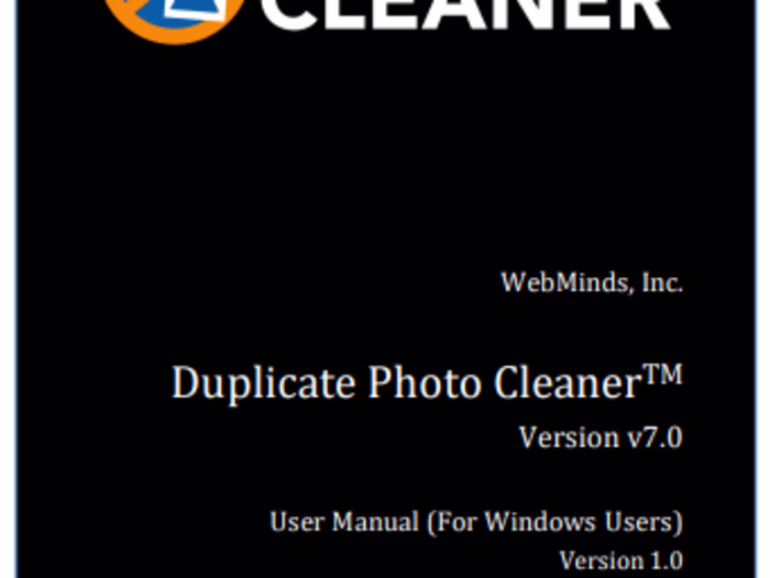 Duplicate File Cleaner(TM) User Manual for Windows Users