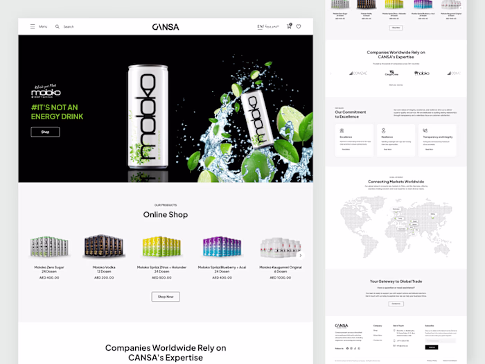 CANSA: Beverage Brand E-commerce Landing