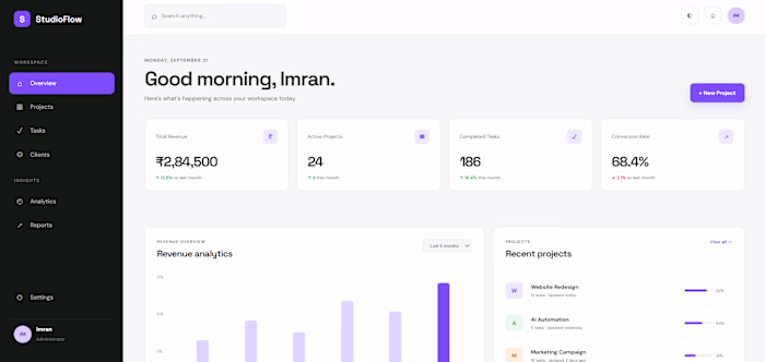 "SaaS Dashboard Concept"
A modern SaaS