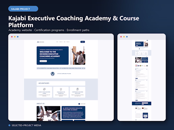 Kajabi Executive Coaching Academy Website & Course Platform