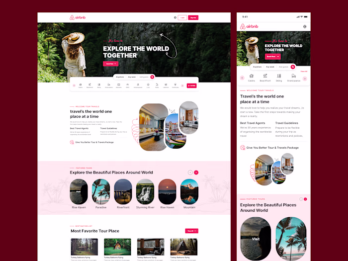 Responsive Travel Booking Platform Design