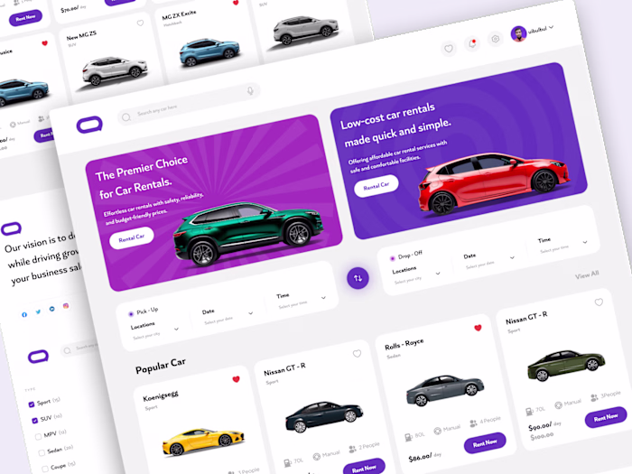 Car Rent Website Design