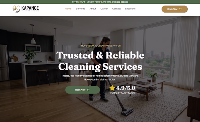 Wix Studio Website for a Cleaning Business