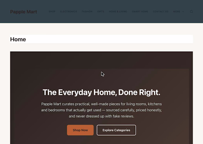 Papple Mart: Curated Home Goods Online Store