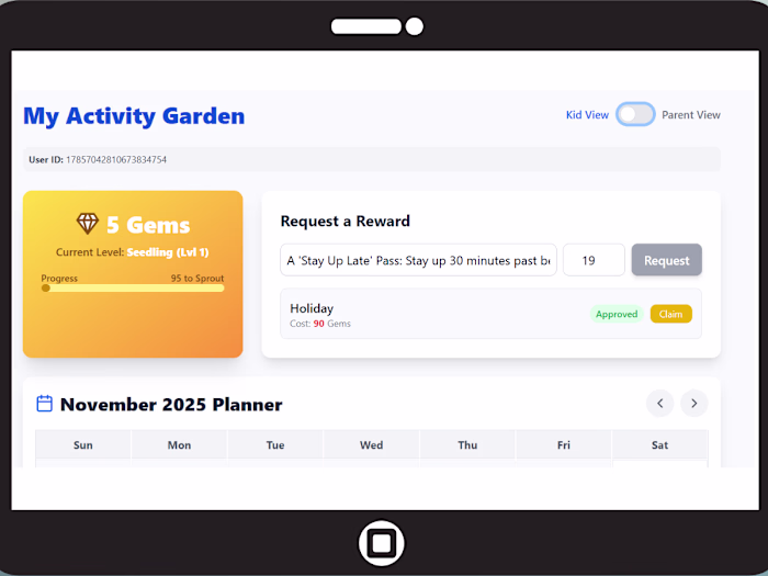 I built a fun kids planner which is tied to rewards that kid...
