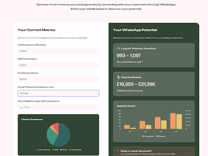 Merx Webflow Calulcator