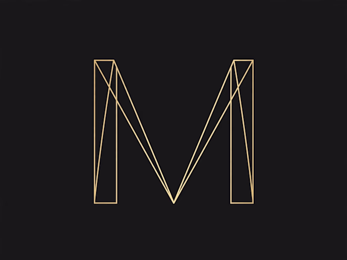 Luxury M Letter Logo - Minimal Gold Line Concept