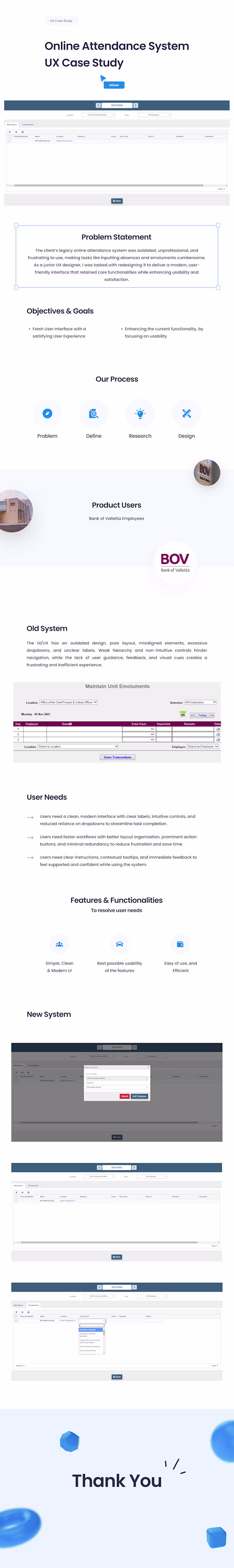 Online Attendance System UX/UI Case Study