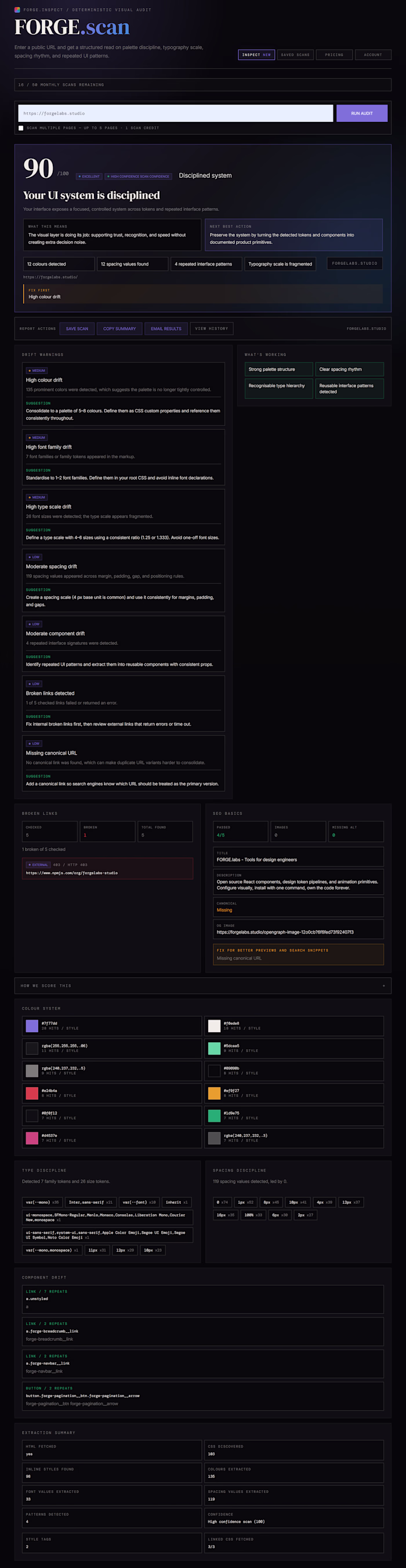 FORGE Inspect: UI Consistency & Design Audit Tool
