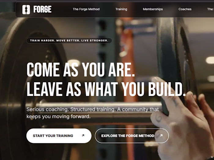 FORGE | Fitness Membership Website & Member Dashboard