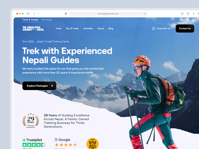 A website hero I designed