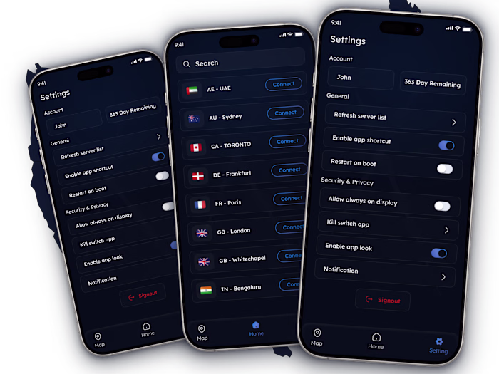 VPN App UI Design