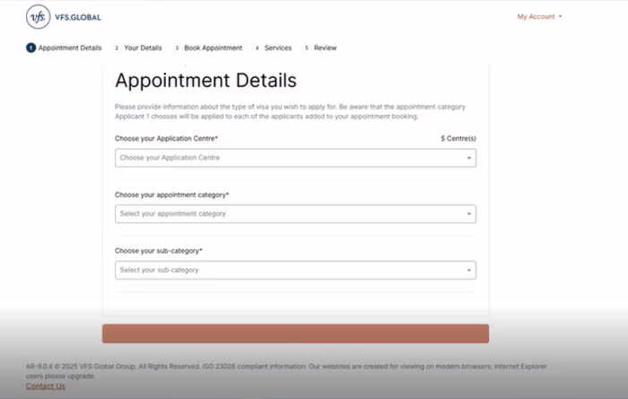 VFS Global Visa Appointment Automation Bot
