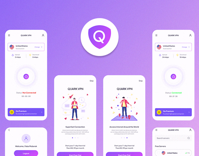 Quark- VPN Mobile App UI/UX on Behance
