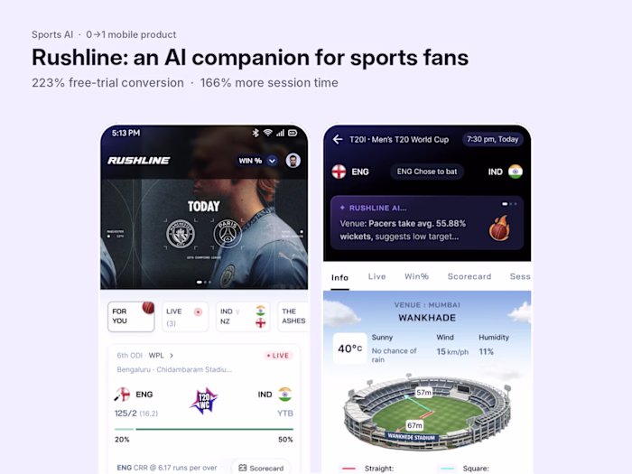 Rushline: a 0→1 AI companion