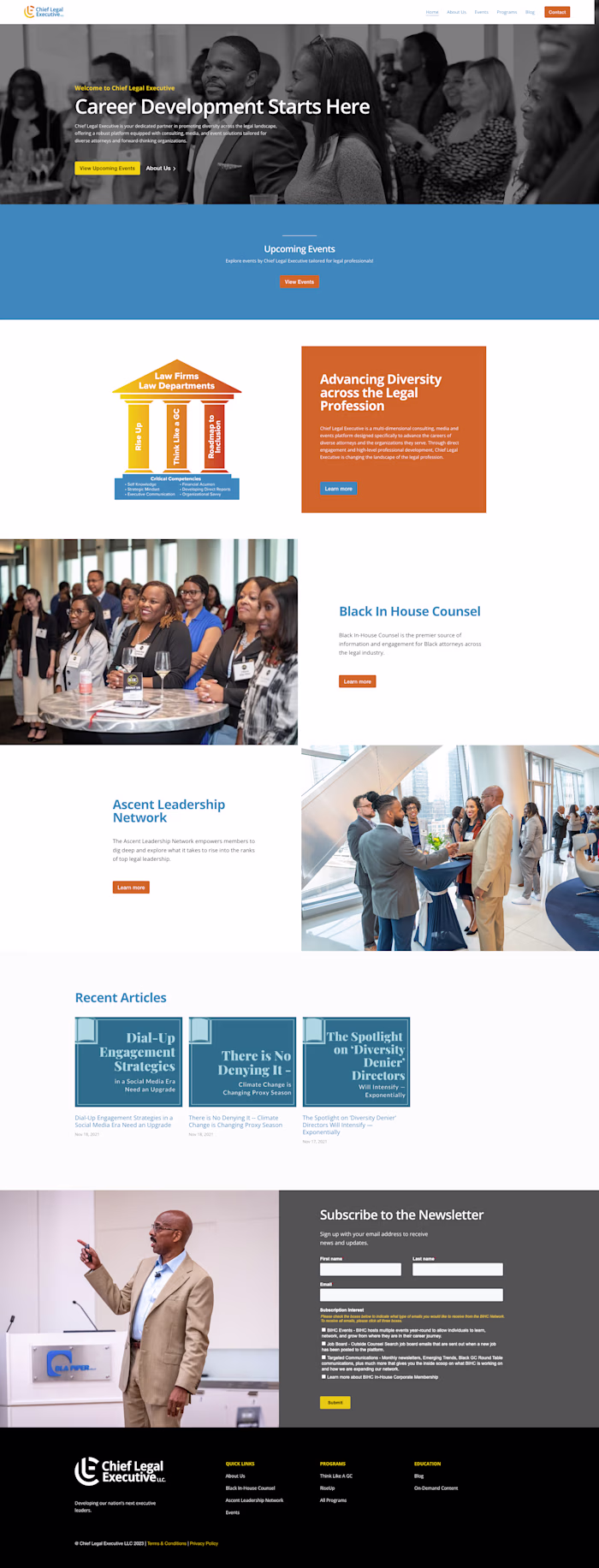 Website for Chief Legal Executive