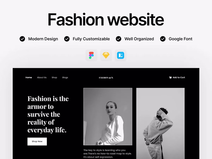 Fashion: Free Fashion Website UI Kit for Figma