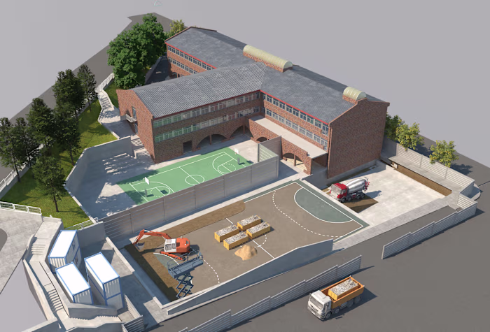 Primary school. Current situation and construction phases