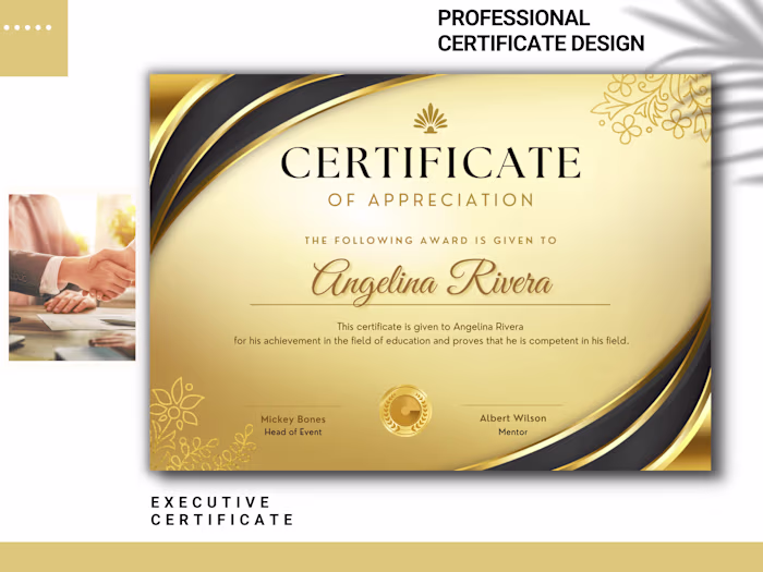 Professional Certificate Layout