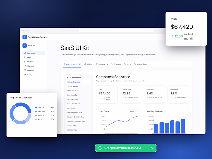SaaS UI Kit — a design library built with ChatGPT + MagicPath