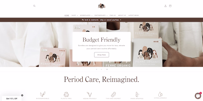 Femme organic | Shopify Website
