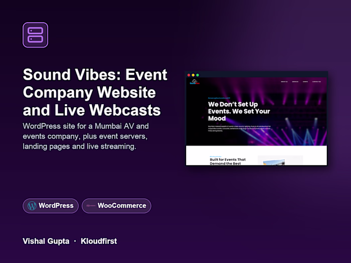 Sound Vibes: Event Company Website and Live Webcasts