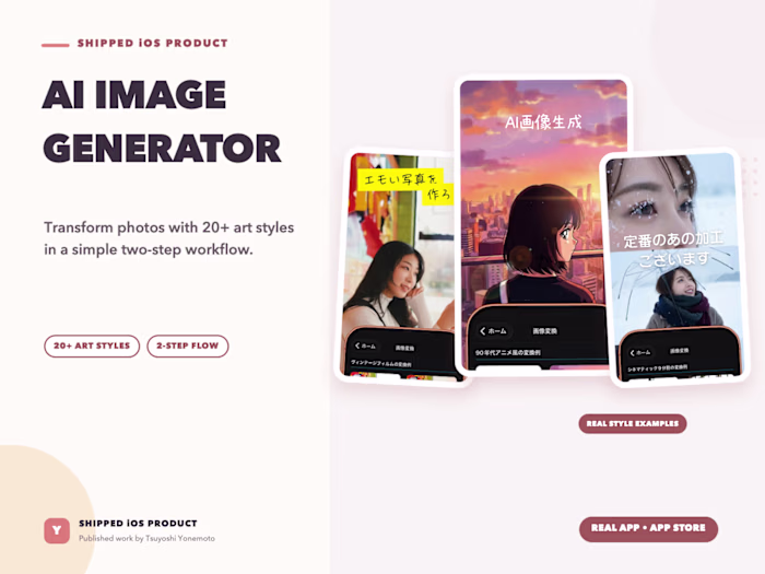 AI Image Studio for iOS – 20+ Styles, 5.0 Rating