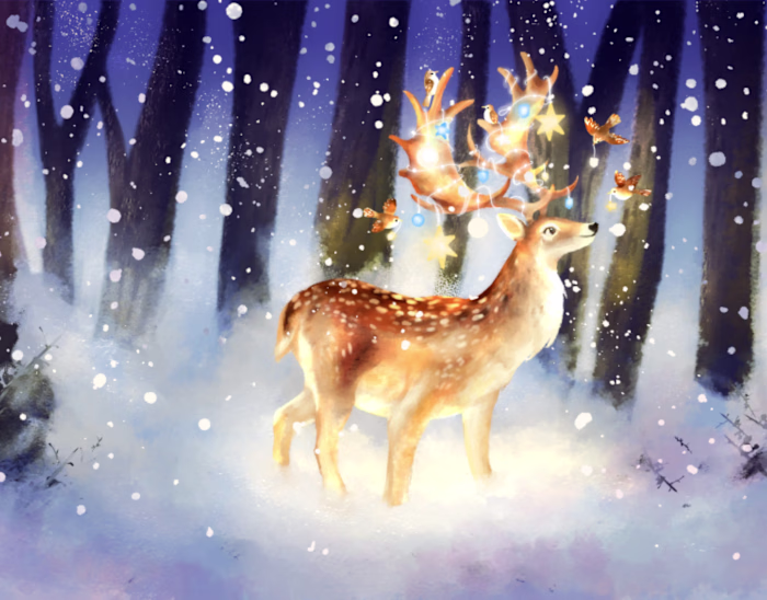 Hanukkah Snow Deer