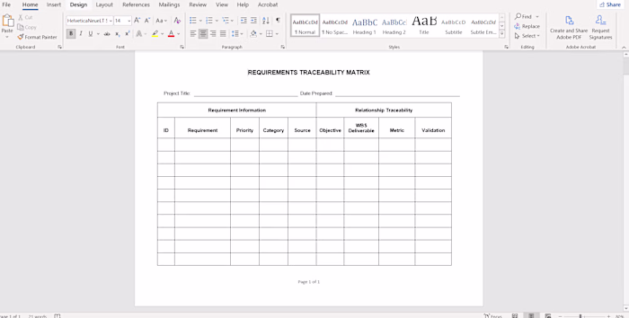Traceability Matrix