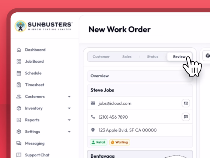 Customers - Work Orders | Shopmanager SaaS Platform