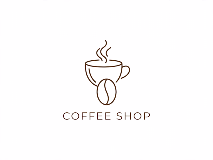 Minimalist Coffee Shop Logo - Line Art Design